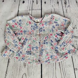 Baby B’Gosh Girl’s White Floral Pattern Blouse 3T